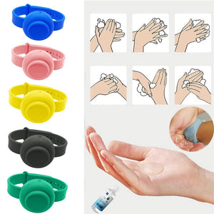 Hot New Adult Kid Liquid Wristband Hand Dispenser Handwash Gel With Whole Sanitizing Disinfectant Sub-packing Silicone Bracelet