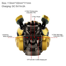 Image of Transformer Bumblebee Wearable Helmet with Bluetooth Speaker