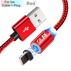 LED magnetic 3 in 1 usb charging cable