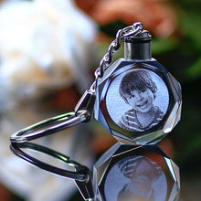 Image of LASER ENGRAVED CRYSTAL GLASS KEY CHAIN