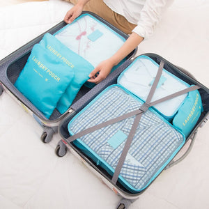 6 PC Portable Travel Luggage Packing Cubes
