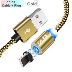LED magnetic 3 in 1 usb charging cable