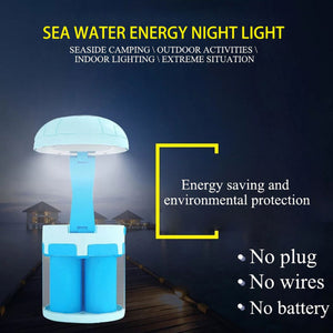 LED Salt Water Chemical Powered Night Light Portable Desk Lamp – Blue