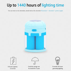 LED Salt Water Chemical Powered Night Light Portable Desk Lamp – Blue
