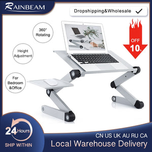 Adjustable ergonomic portable aluminum laptop desk