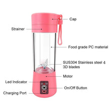 Image of WXB portable blender usb mixer electric juicer machine smoothie blender mini food processor personal blender cup juice blenders