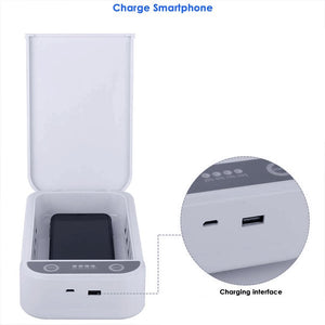 Portable UV Phone Sterilizer Box Sterilizer Cellphone Toothbrush Sanitizer Disinfection Box with USB Cable Dual UV Lights