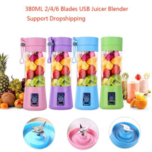 Image of WXB portable blender usb mixer electric juicer machine smoothie blender mini food processor personal blender cup juice blenders