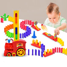 Image of Automatic domino brick laying toy train