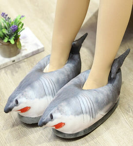 Fuzzy Shark Slippers