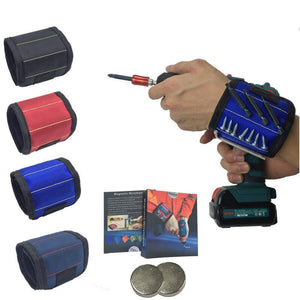 Magnetic wristband tool holder